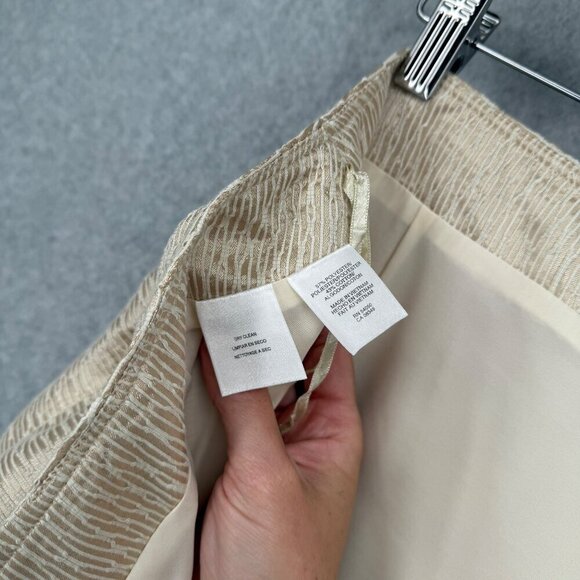 Jones New York Pencil Skirt Size 8 Gold Cream Textured Office Business NEW - Picture 7 of 12